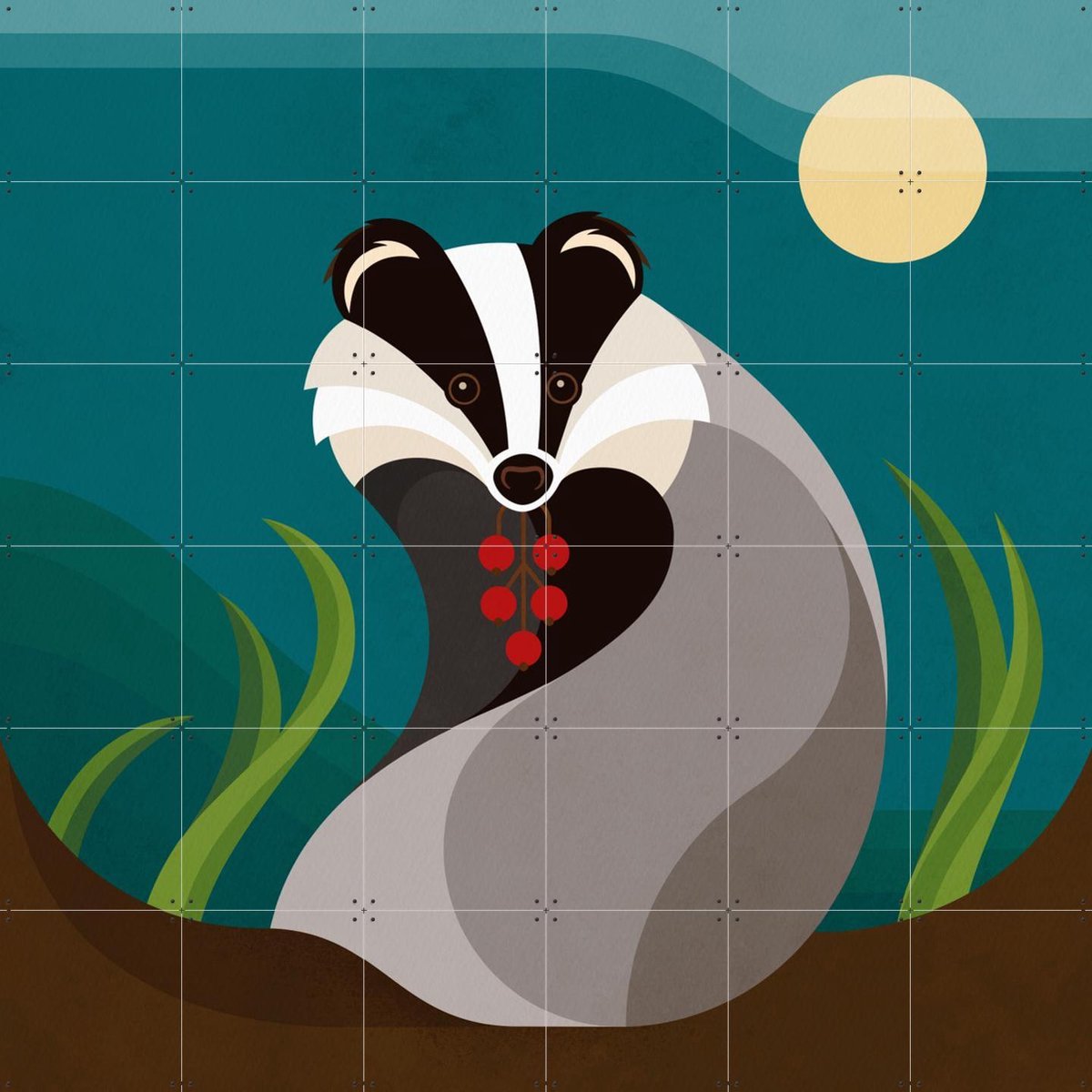 IXXI Das, Elke Uijtewaal - 120 x 120 cm - Gratis ophangtool - Grote wanddecoratie en posters - Geometrische Kunst, Illustraties, Grafisch Ontwerp