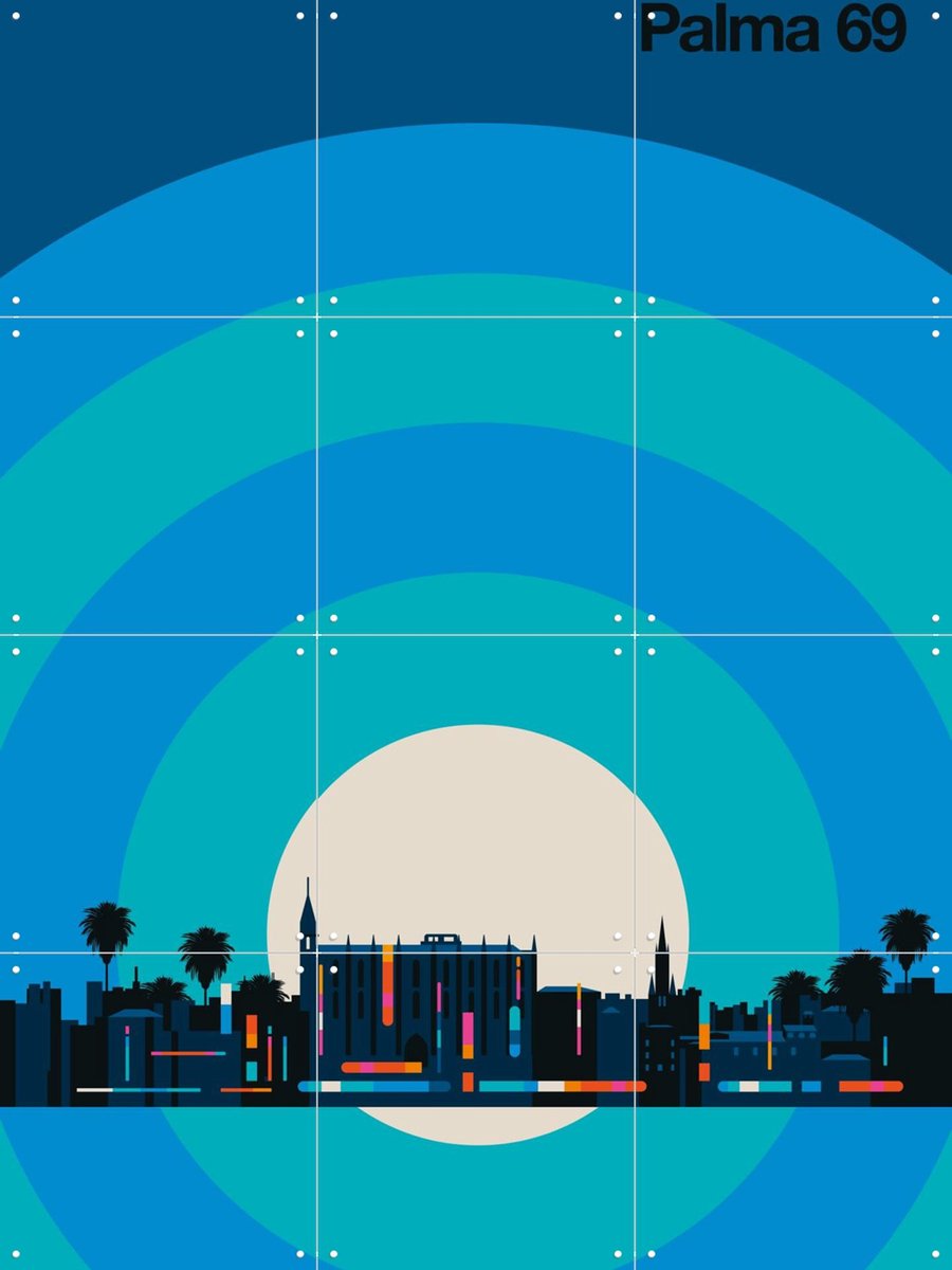 IXXI Palma 69, Bo Lundberg - 60 x 80 cm - Gratis ophangtool - Grote wanddecoratie en posters - Illustraties, Digitale Kunst, Geometrische Kunst