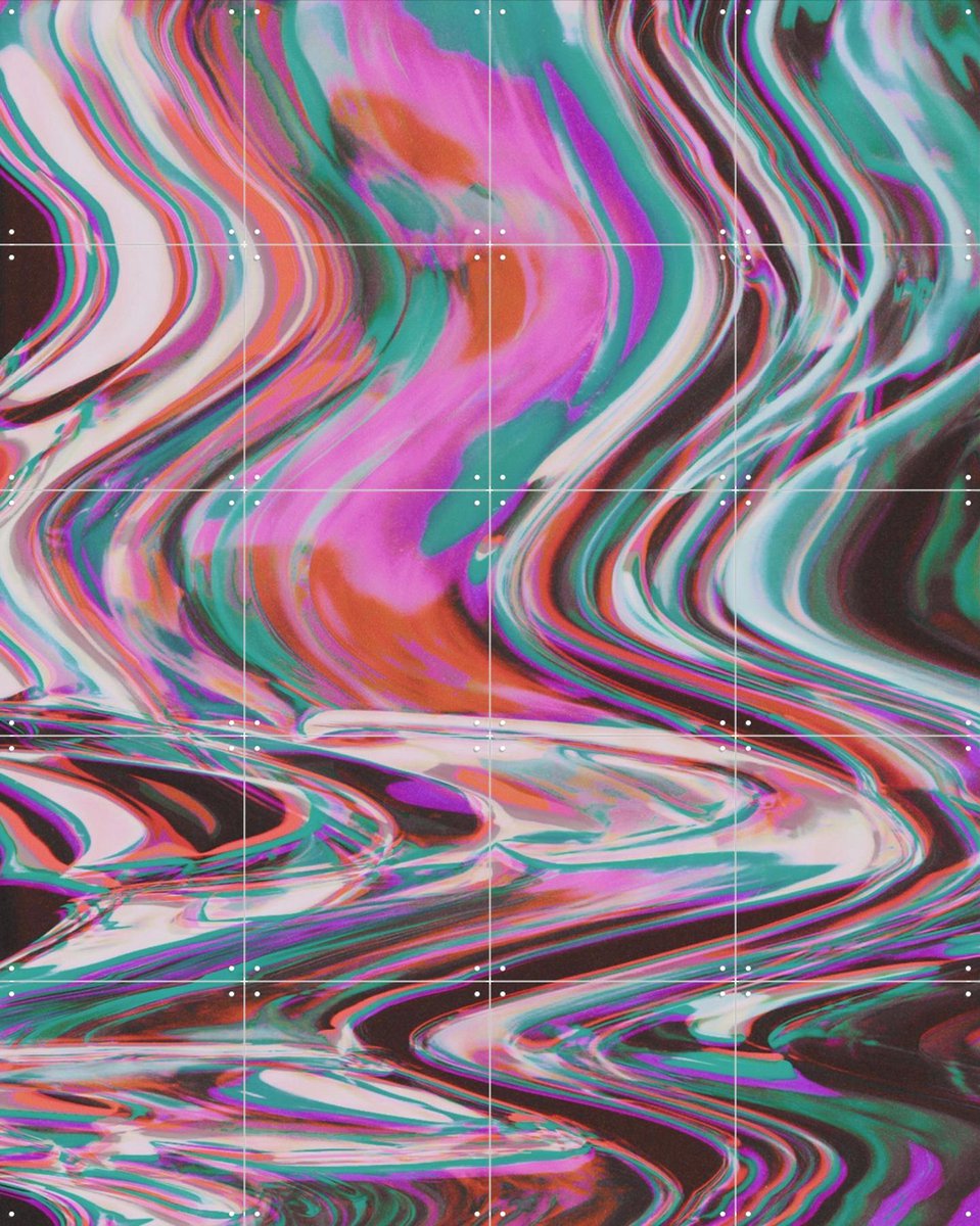 IXXI Flow, Amber Lauder - 80 x 100 cm - Gratis ophangtool - Grote wanddecoratie en posters - Abstract, Digitale Kunst, Kleurrijk, Grafisch Ontwerp