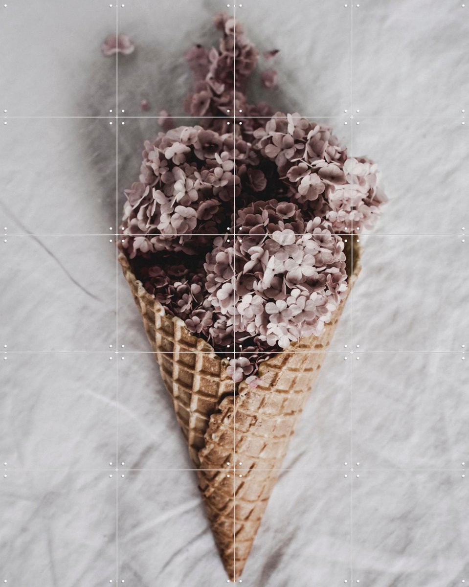 IXXI Floral Scoops, STUDIO HANNAH LEMHOLT - 80 x 100 cm - Gratis ophangtool - Grote wanddecoratie en posters - Fotografie, Eetkamer, Keuken