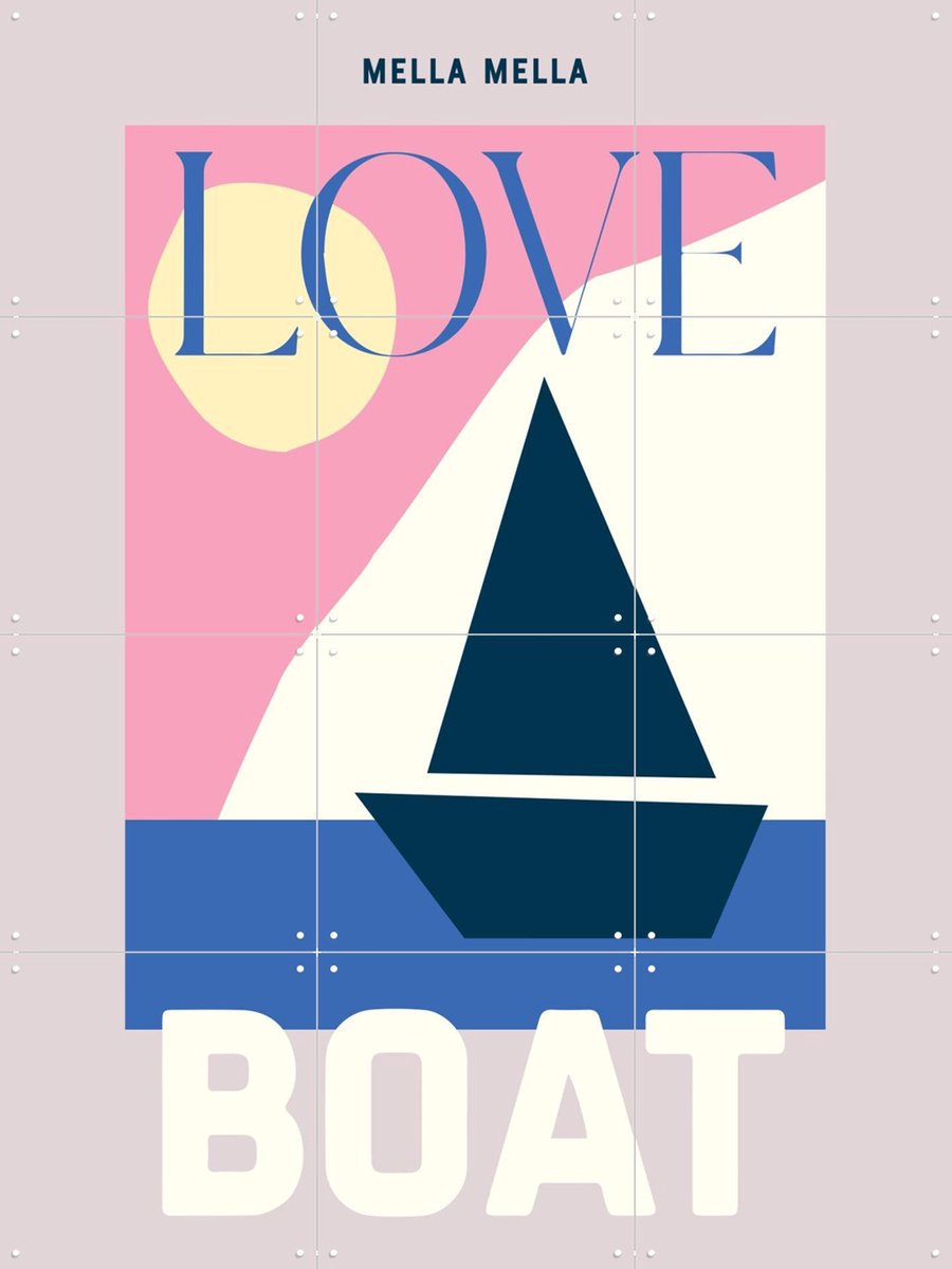 IXXI Love Boat II, Mella Mella - 60 x 80 cm - Gratis ophangtool - Grote wanddecoratie en posters - Grafisch Ontwerp, Minimalisme, Illustraties