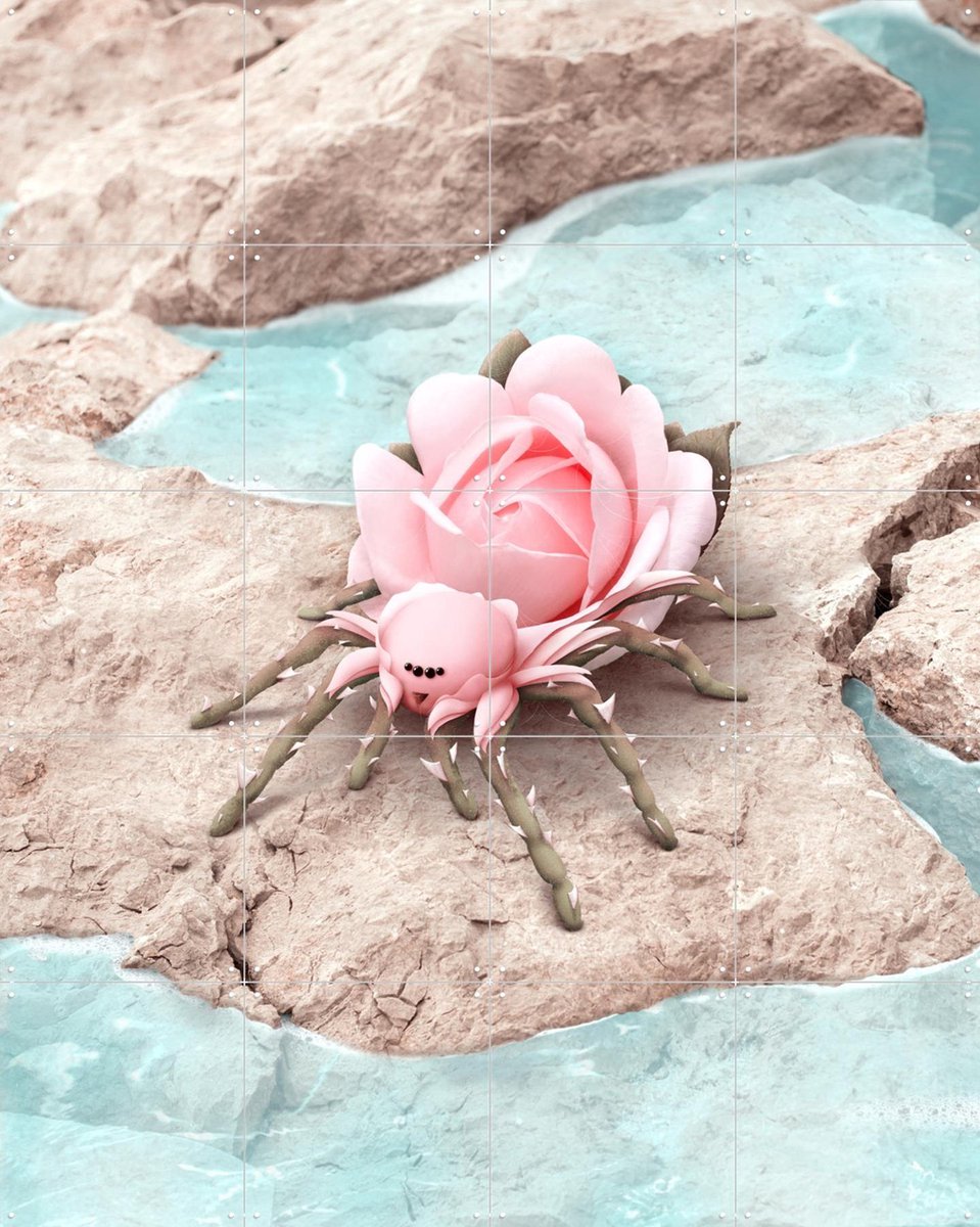 IXXI Web of Desire, Julien Tabet - 80 x 100 cm - Gratis ophangtool - Grote wanddecoratie en posters - Speels, Surrealisme, Fantasierijk, Fotografie