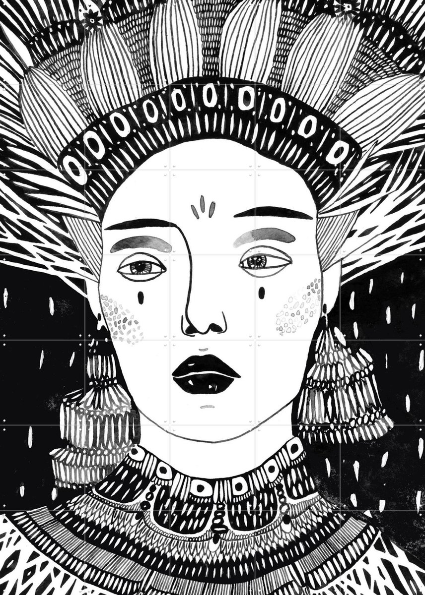 IXXI Black and White Mood, Sasha Ignatiadou - 100 x 140 cm - Gratis ophangtool - Grote wanddecoratie en posters - Line art, Grafisch Ontwerp