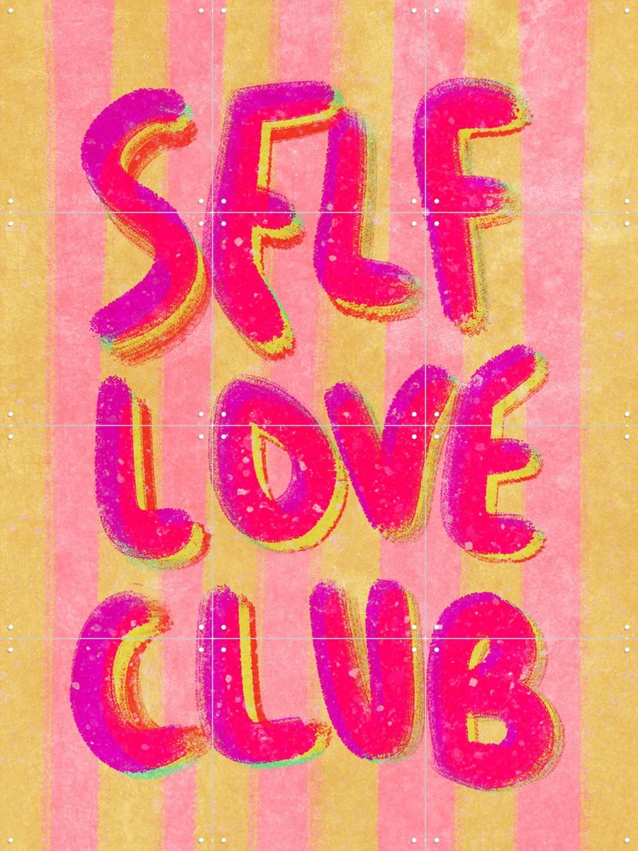 IXXI Self Love Club, Raissa Oltmanns - 60 x 80 cm - Gratis ophangtool - Grote wanddecoratie en posters - Pop art, Digitale Kunst, Fantasierijk