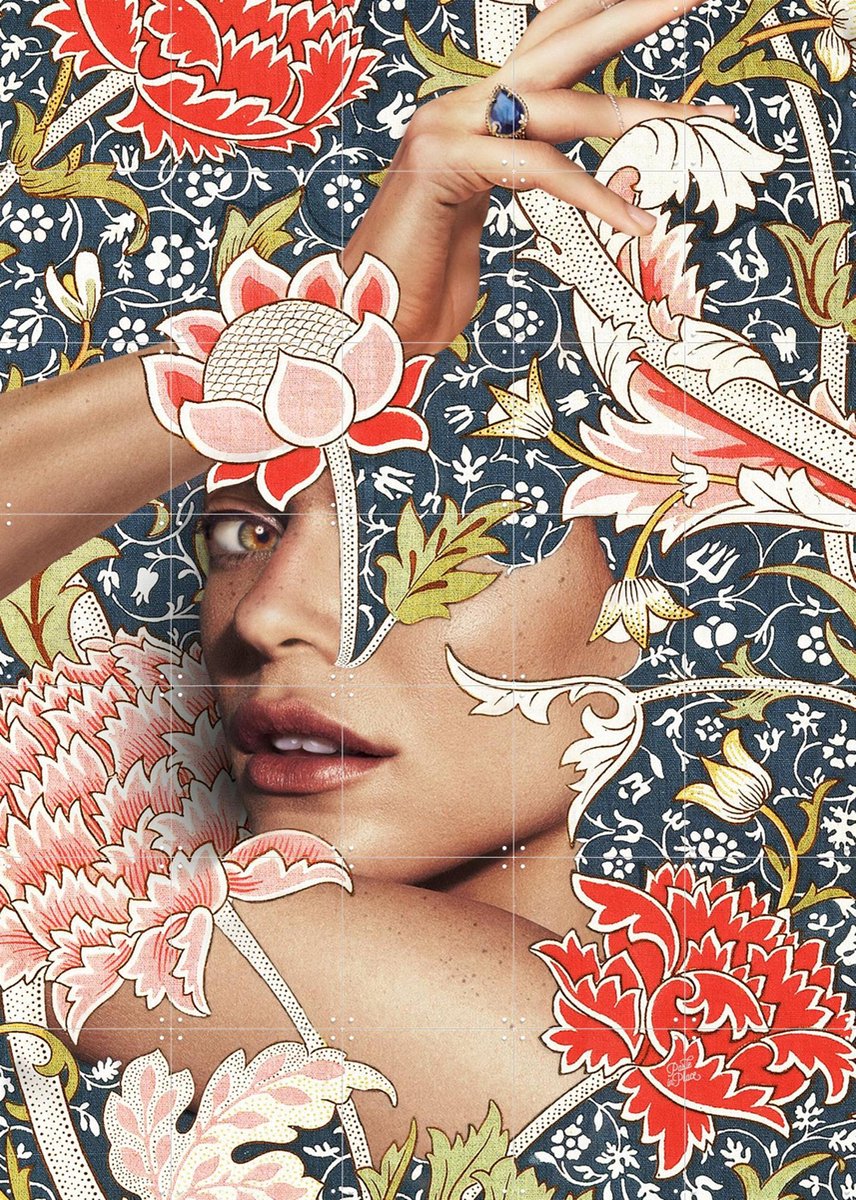 IXXI Look at You, Paste in Place - 100 x 140 cm - Gratis ophangtool - Grote wanddecoratie en posters - Klassiek, Kleurrijk, Collage, Illustraties