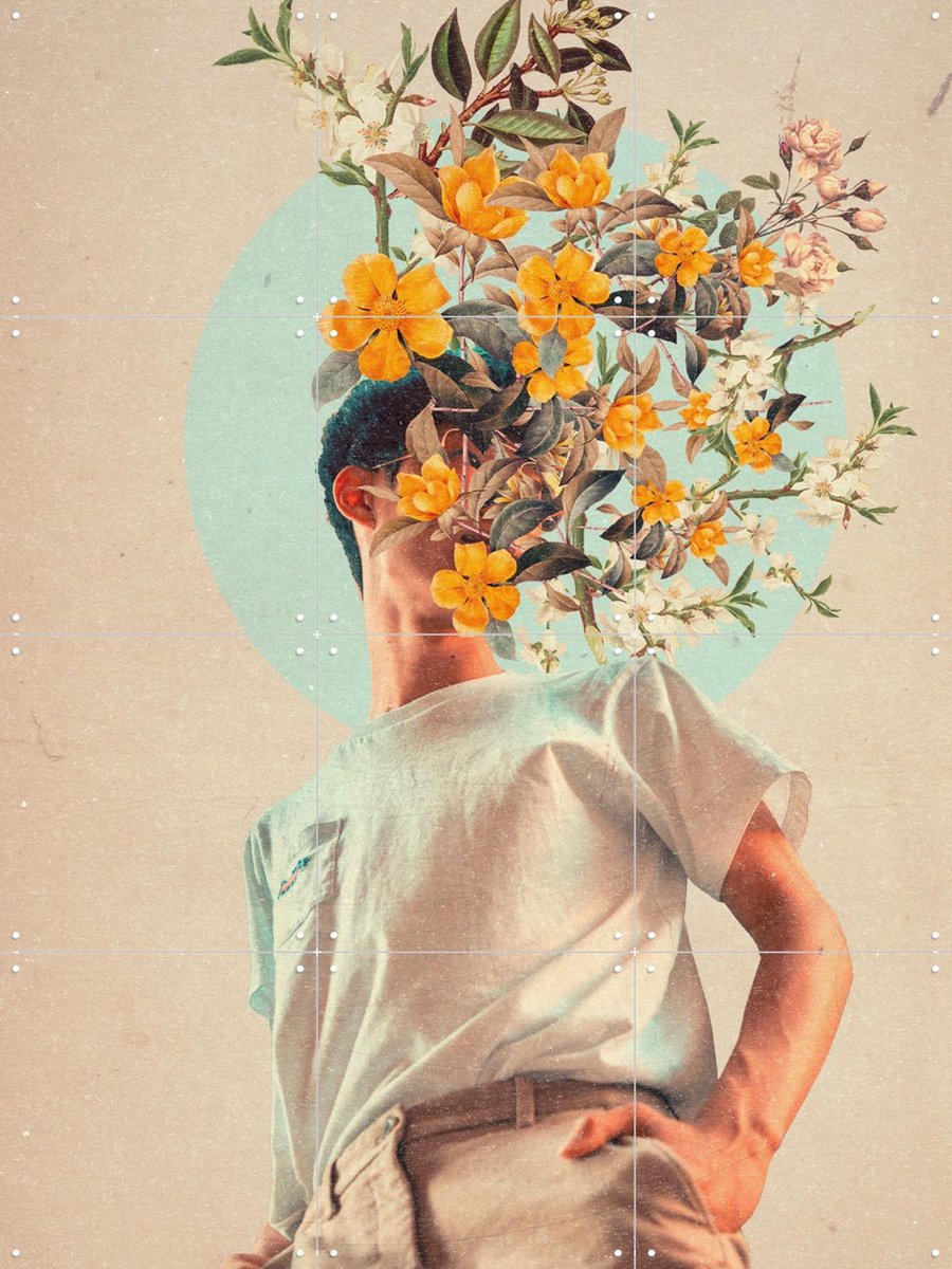 IXXI Because You were around, Frank Moth - 60 x 80 cm - Gratis ophangtool - Grote wanddecoratie en posters - Surrealisme, Digitale Kunst, Vintage