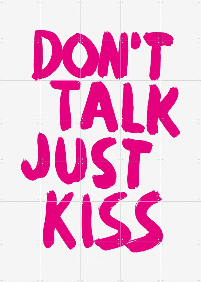 IXXI Don't talk just kiss, Marcus Kraft - 100 x 140 cm - Gratis ophangtool - Grote wanddecoratie en posters - Pop art, Kleurrijk, Grafisch Ontwerp
