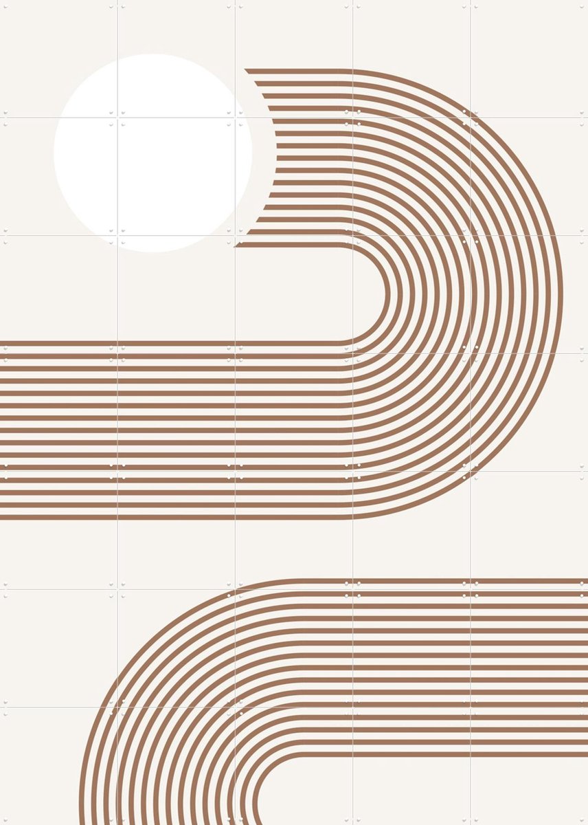 IXXI Beige Arc Poster No.2, Elena Ristova & Various - 100 x 140 cm - Gratis ophangtool - Grote wanddecoratie en posters - Minimalisme, Abstract, Line