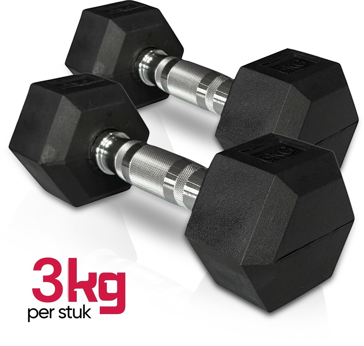Padisport Hex Dumbells 3 Kg - Dumbell 3 Kg - Hex Dumbells 3 Kg - Hexagon Dumbells - Fitness Gewicht 3 Kg - Hexa Dumbell 3 Kg - Dumbbells - Dumbell Set - Halter