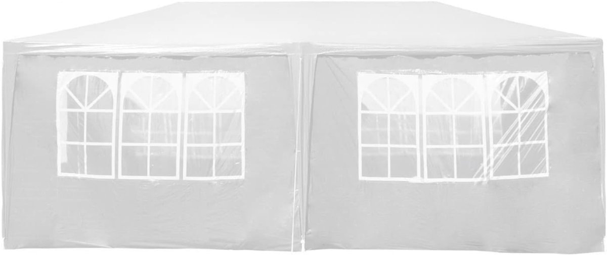 Aura® Partytent 3x6 - Partytent - Feesttent - 3 x 6 - Waterdicht - Wit - 600cm x 300cm x 250cm