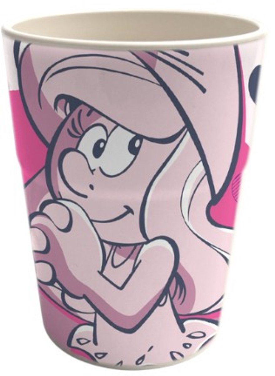 Smurfen beker - Smurfin roze - herbruikbaar - Kinderbeker - 250 ML