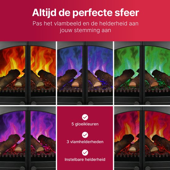 Cheminée électrique Dimplex Emberley - Effet de flamme 3D avec chauffage et foyer - Cheminée LED avec effet de flamme Optiflame - Réchauffeur d'air 2 kW - Comprend une télécommande et un contrôle par application