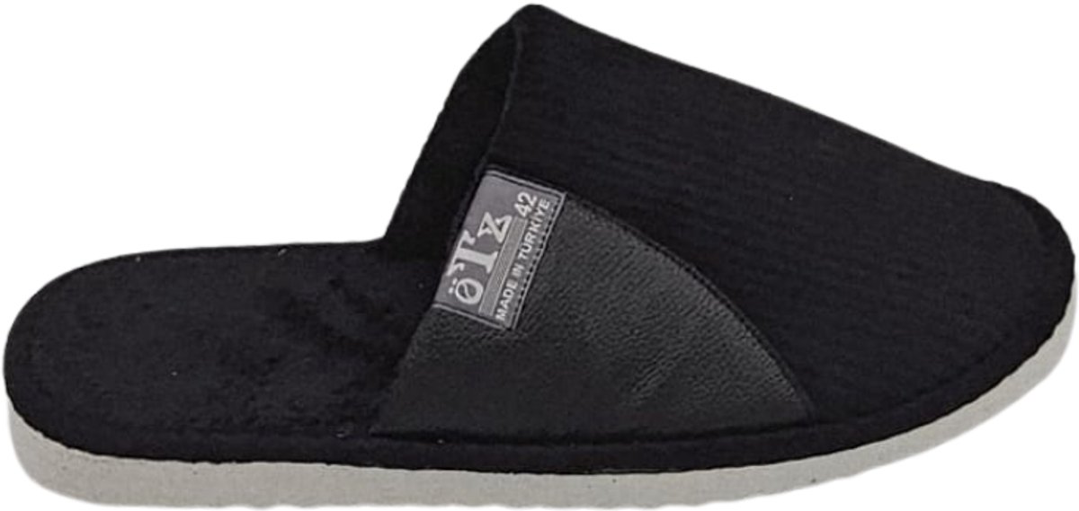 Berussa-Ozt Comfortabele Pantoffels met Warme Voering - 100% Katoen - Lichtgewicht EVA Zool - Unisex-Zwart-41/45