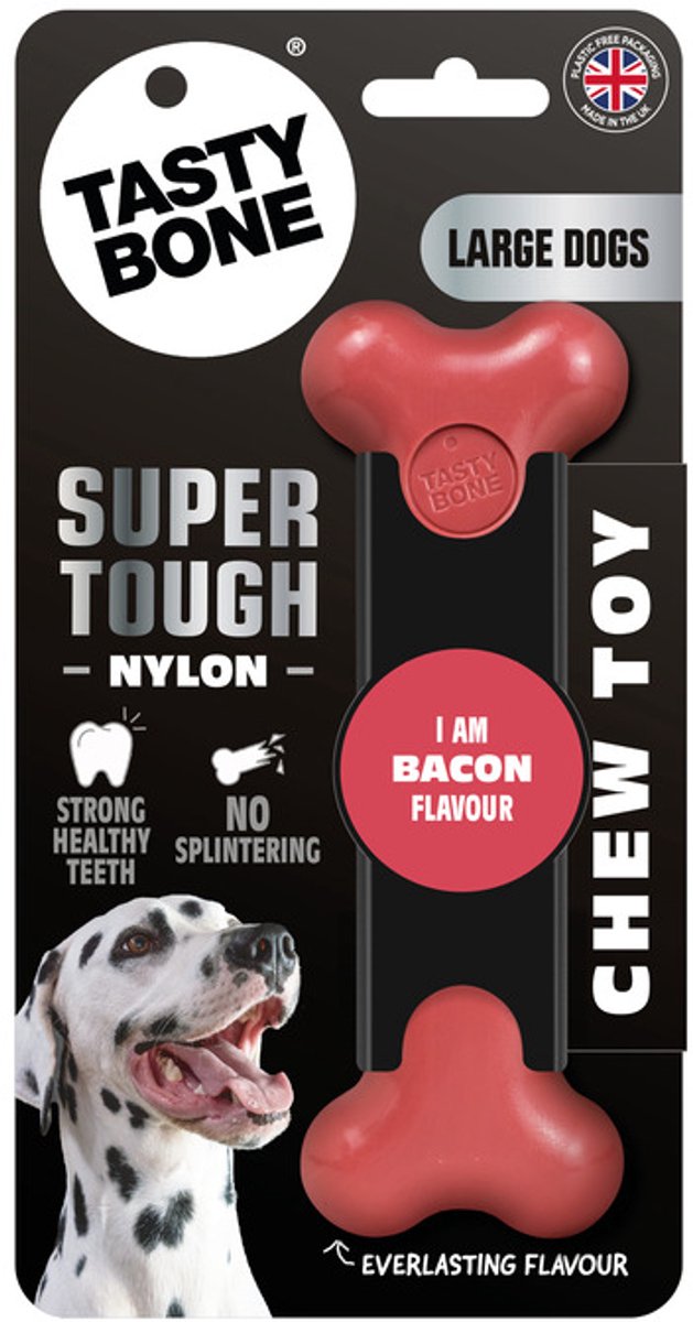 TastyBone - Large - Bacon - Hond - Kauwspeelgoed - Vegan - Kluif - Nylabone