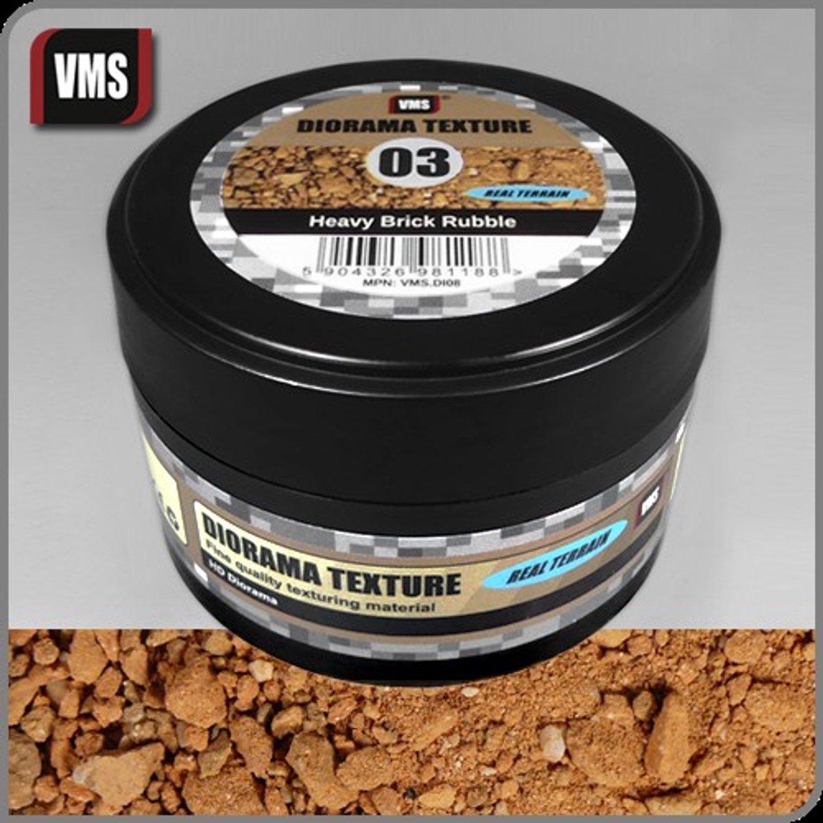 VMS Diorama Texture Heavy Brick Rubble – Korrel mix voor Modelbouw & Diorama’s – Realistische Ondergrond - Grind, Steentjes & Poeder voor Diorama’s