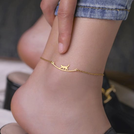 Verstelbare Katten Enkelband - Voetketting voor Vrouwen - Cute Animal Voetsieraad, Enkelketting, Zomer Sieraden, Strand Accessoire, Leuk Cadeau voor Dierliefhebbers en Vriendinnen - Zilver van Memorieastray. — afbeelding 5