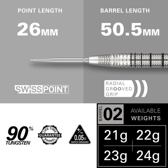 Target Exo 02 Swiss Point 90% - Dartpijlen - 22 Gram van Target — afbeelding 2