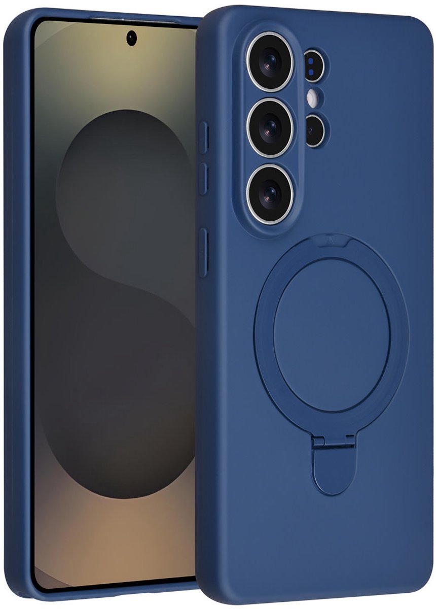 TUNIQ telefoonhoesje voor Samsung Galaxy S26 Ultra - Met ringstand en koord - Donkerblauw