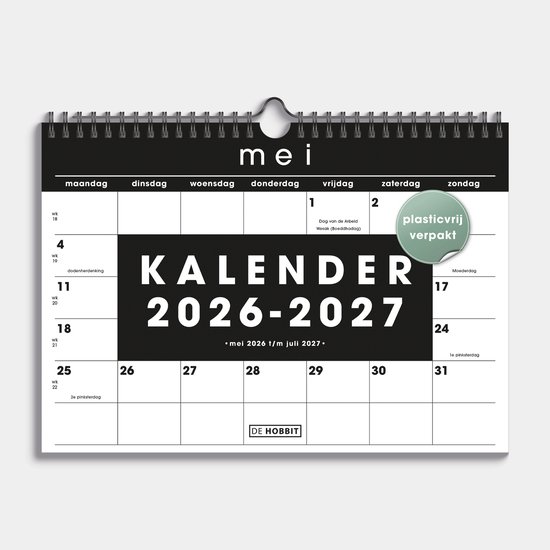 Hobbit - Maandkalender 2026-2027 - 1 maand op 1 pagina - Maandplanner - A4 (21 x 29,7 cm) - Basic