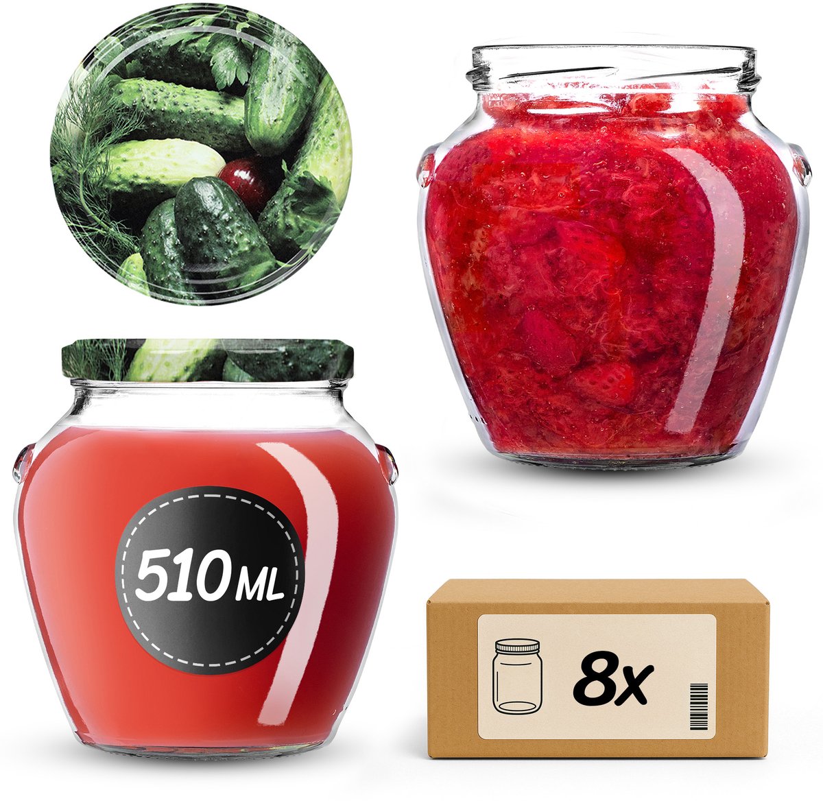 KADAX Amphora Jar fi82 510ml + lid wz22 Cucumber