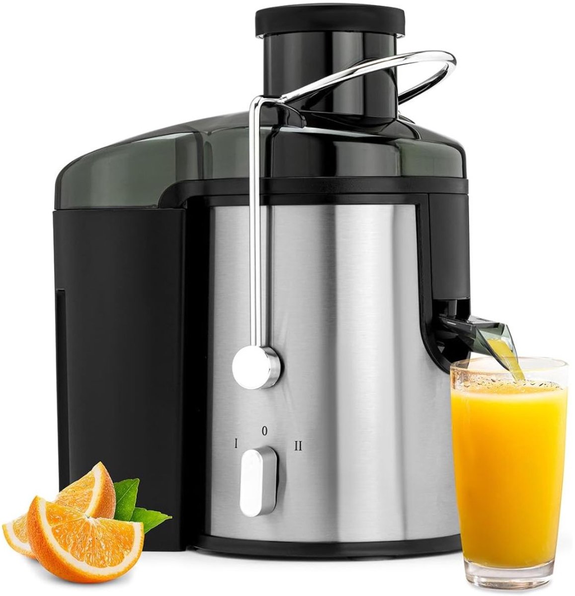 Aura® Sapcentrifuges groenten en fruit - Sapcentrifuges - Slowjuicer - Zwart roestvrij staal - ‎10cm x 10cm x 10cm