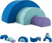 KOMFOTTEU 3 delig Schuimblokken - van kunstleer - Soft Play Foam Blokken - Reuze Bouwblokken - Montessori-klimblokken - voor kinderen