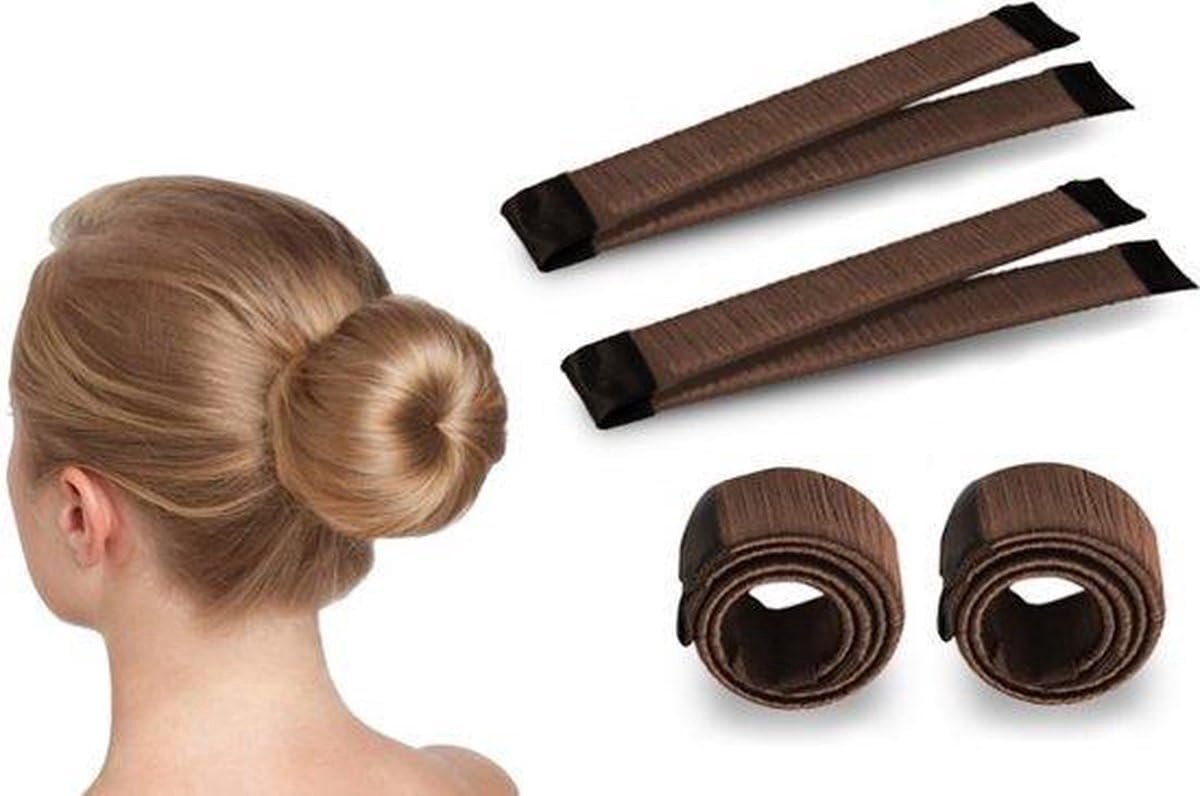 Okado Magic Bun Maker 2 Stuks Bruin – Knotmaker voor Lang Haar – Snel Perfecte Haarknot – Comfortabel & Licht – Voor Sport, Werk & Dagelijks Gebruik