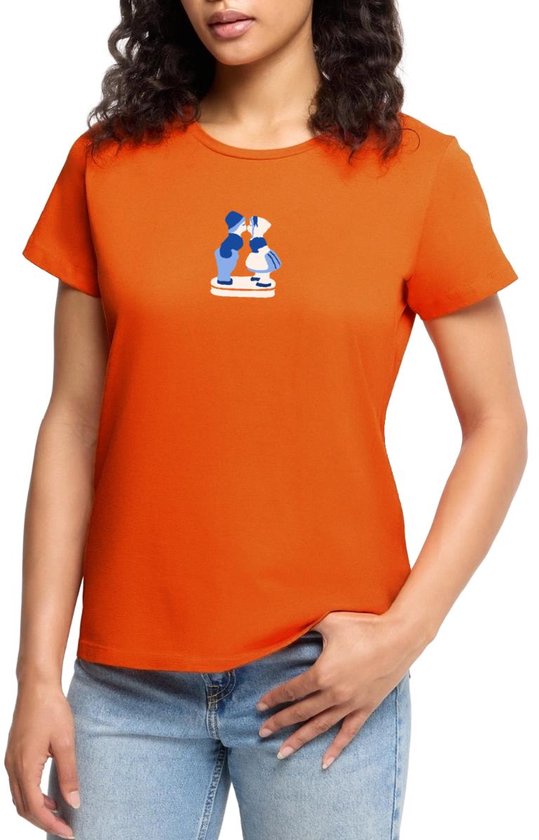 Kussend Hollands Koppel In Delfts Blauw | Koningsdag Premium T Shirt Dames