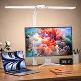 Lampe de bureau LED Sounix avec télécommande - 5 modes d'éclairage - 5 niveaux de luminosité - Lampe de bureau LED - Lampe de lecture - Lampe de chevet - Lampe de bureau LED - via USB - Wit