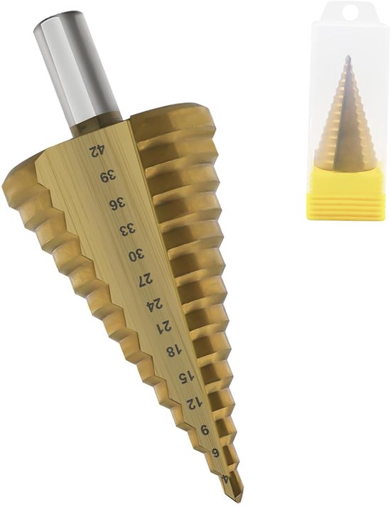 HSS Metal Floor Drill - 14 Levels - 4-42 mm - RVS - Gatboor voor Hout