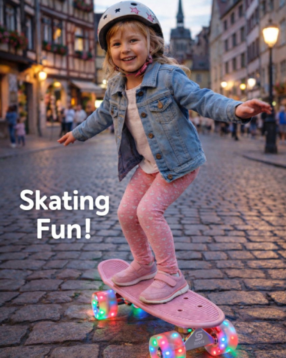Suotu Skateboard - Wielen met LED-verlichting - ABEC-9 - Tot 50 kg - Skateboard Meisjes/jongens – Skateboard Volwassenen - Roze — afbeelding 9