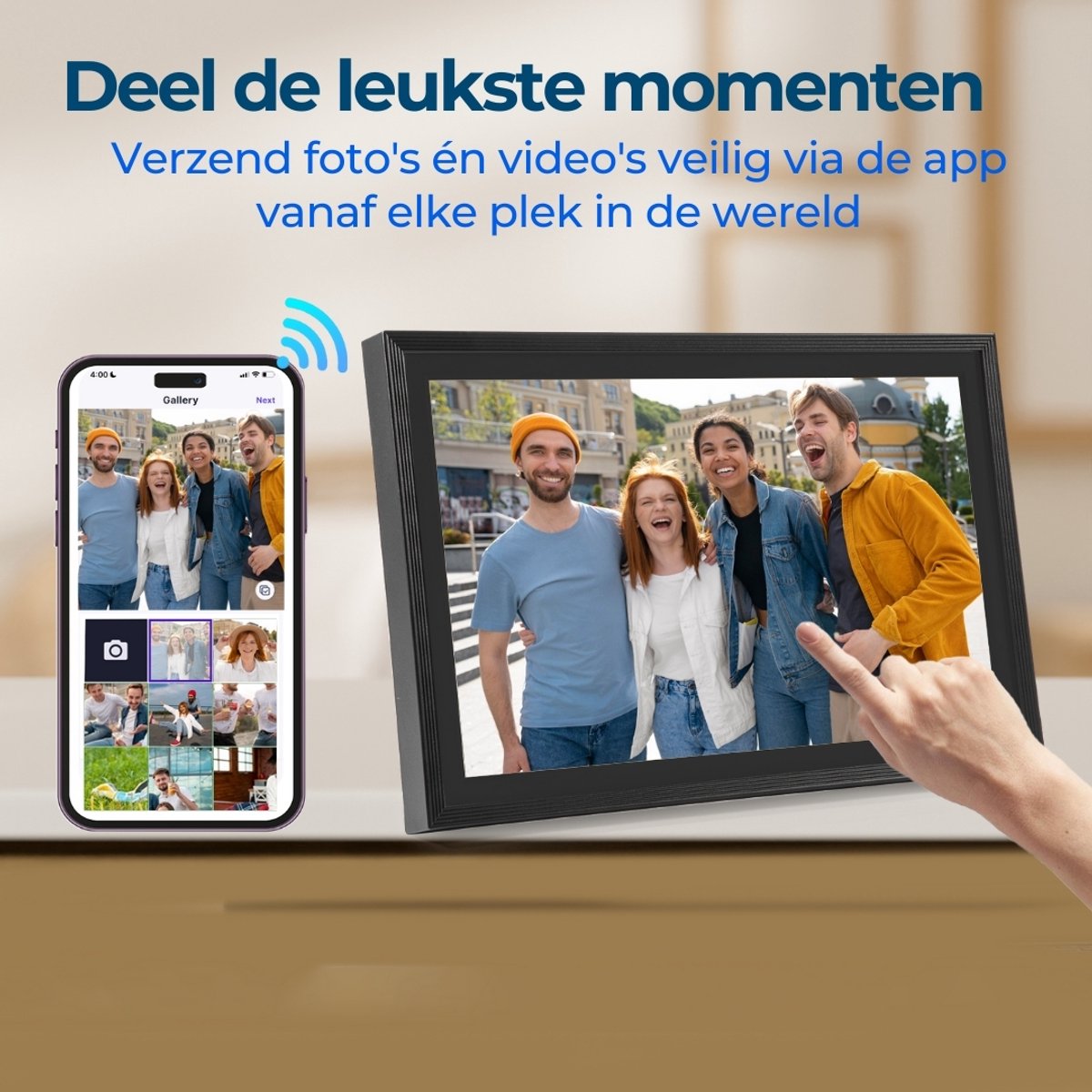 Digitale Fotolijst - Met Wifi en App - 64GB - Fotolijst - Digitale Fotolijsten - 10,1" Touchscreen - Zwart - van Saaf thumbnail 6