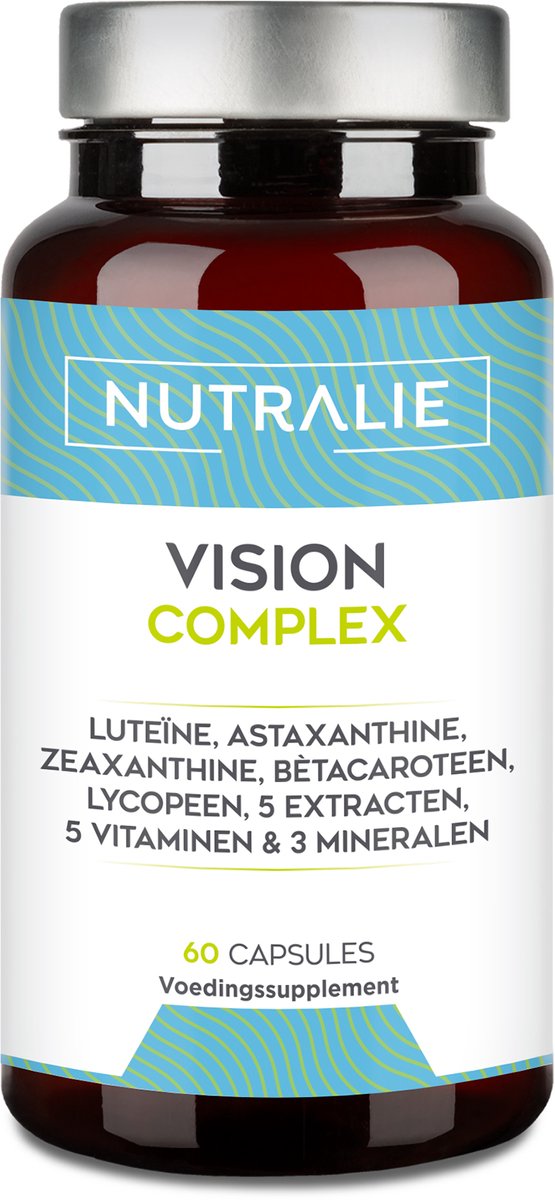 Nutralie Vision Complex - 60 Capsules - Ogen & Zicht Supplementen - Mannen en Vrouwen - Met Luteïne, Zeaxanthine, Astaxanthine, Vitamines A, C, E, B1, B2, Zink