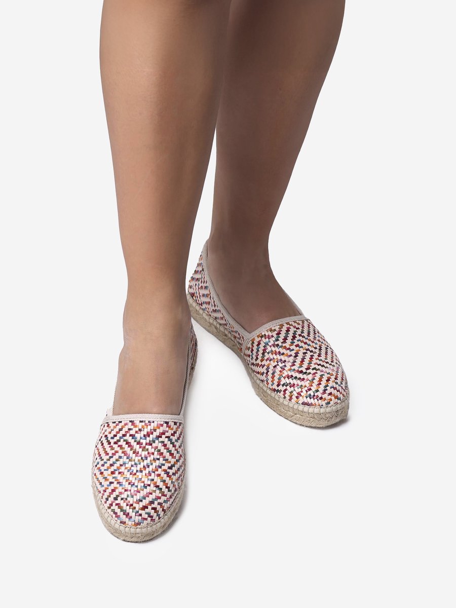 Platte espadrilles voor dames van raffia | ALMA-MS