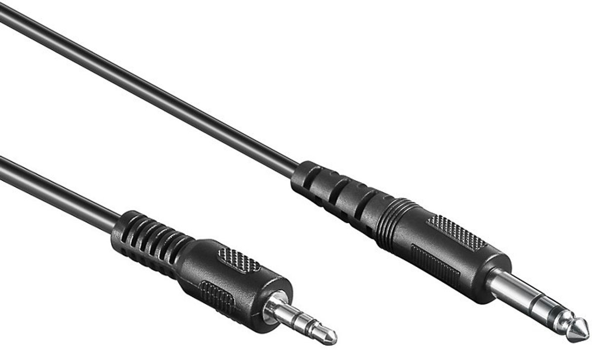6,35mm Jack - 3,5mm mini Jack stereo audiokabel - 1,2 meter