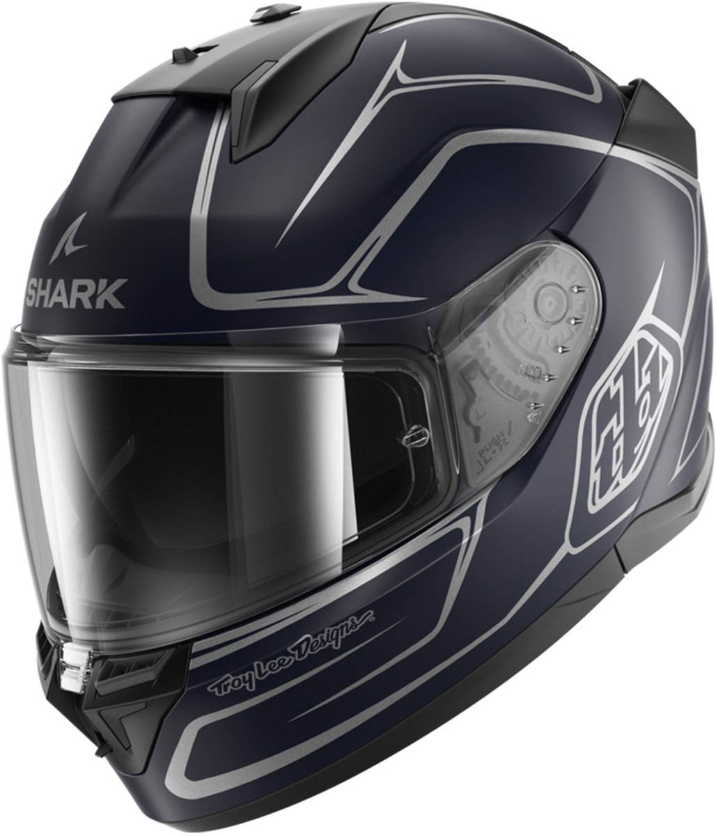 Shark D-Skwal 3 Drone Mat Blauw Zilver Blauw BSB Integraalhelm - Helm