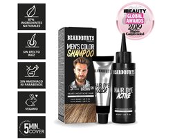 Beardburys Men's Color shampoo voor Baardverf - Snor - Haar 5N - Lichtbruin