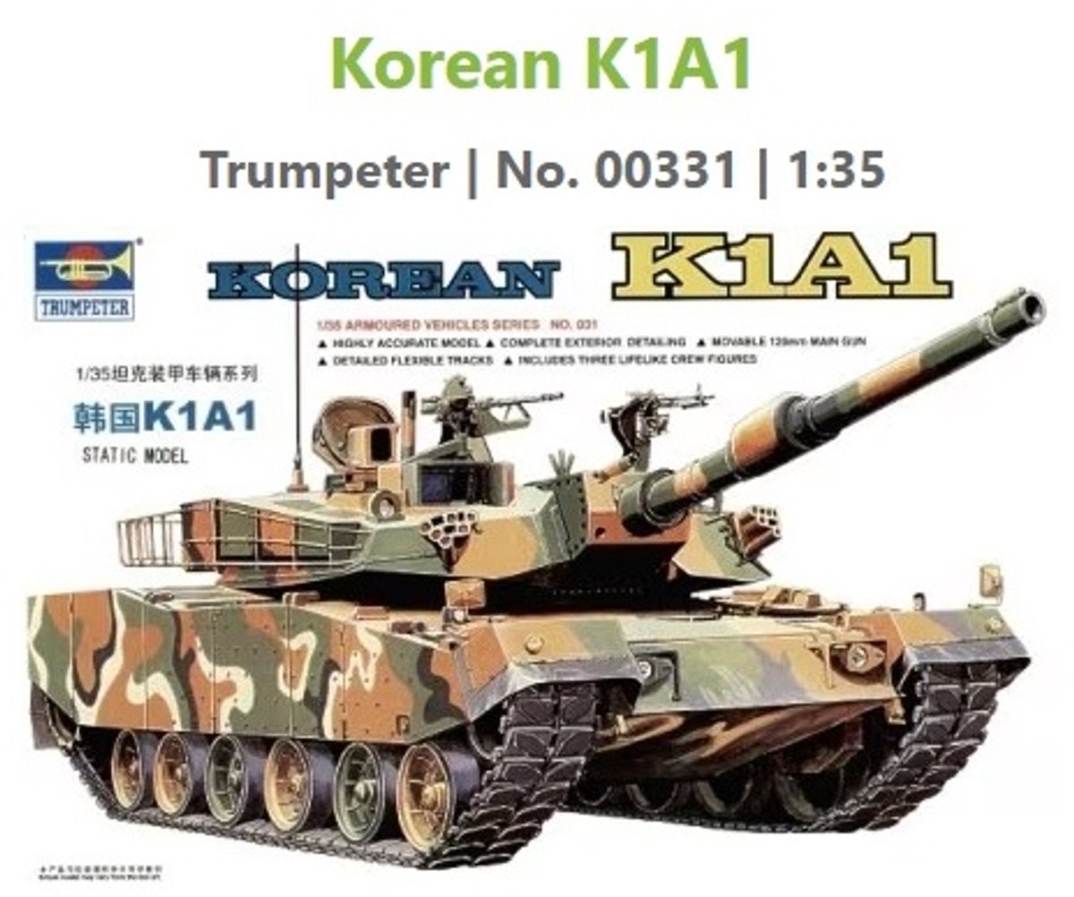 Trumpeter Korean K1A1 Tank 1:35 – Modelbouwpakket – Plastic Militair Voertuig – Gedetailleerd Tank Model