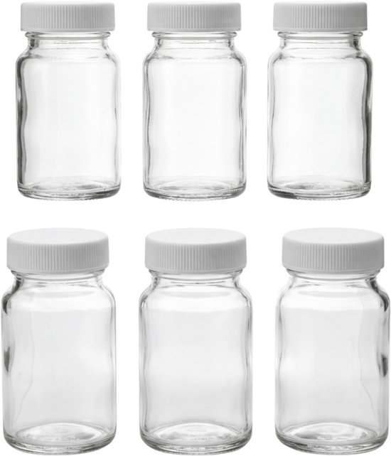 Safecourt Kitchen Glazen Sapflesjes – 6x 60 ml glazen sapflesjes