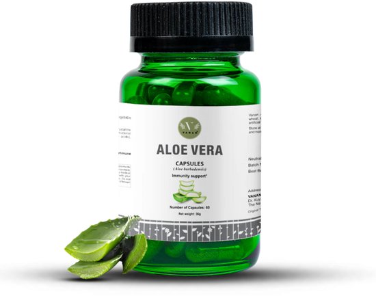 Vanan Aloe Vera Capsules 60 stuks – Natuurlijk Ayurvedisch Kruiden Capsules –...
