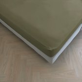 Kayori Puro Hoeslaken Katoen Perkal - 90x200cm - Matrasdikte 35 cm - Hotelkwaliteit - Khaki