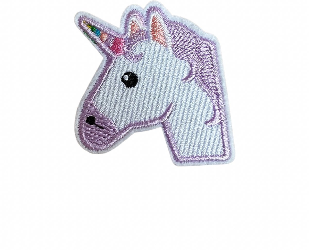 Unicorn - Eenhoorn - Paars - Carnaval - strijkapplicatie strijk embleem - patch - patches - stof & & strijk applicatie