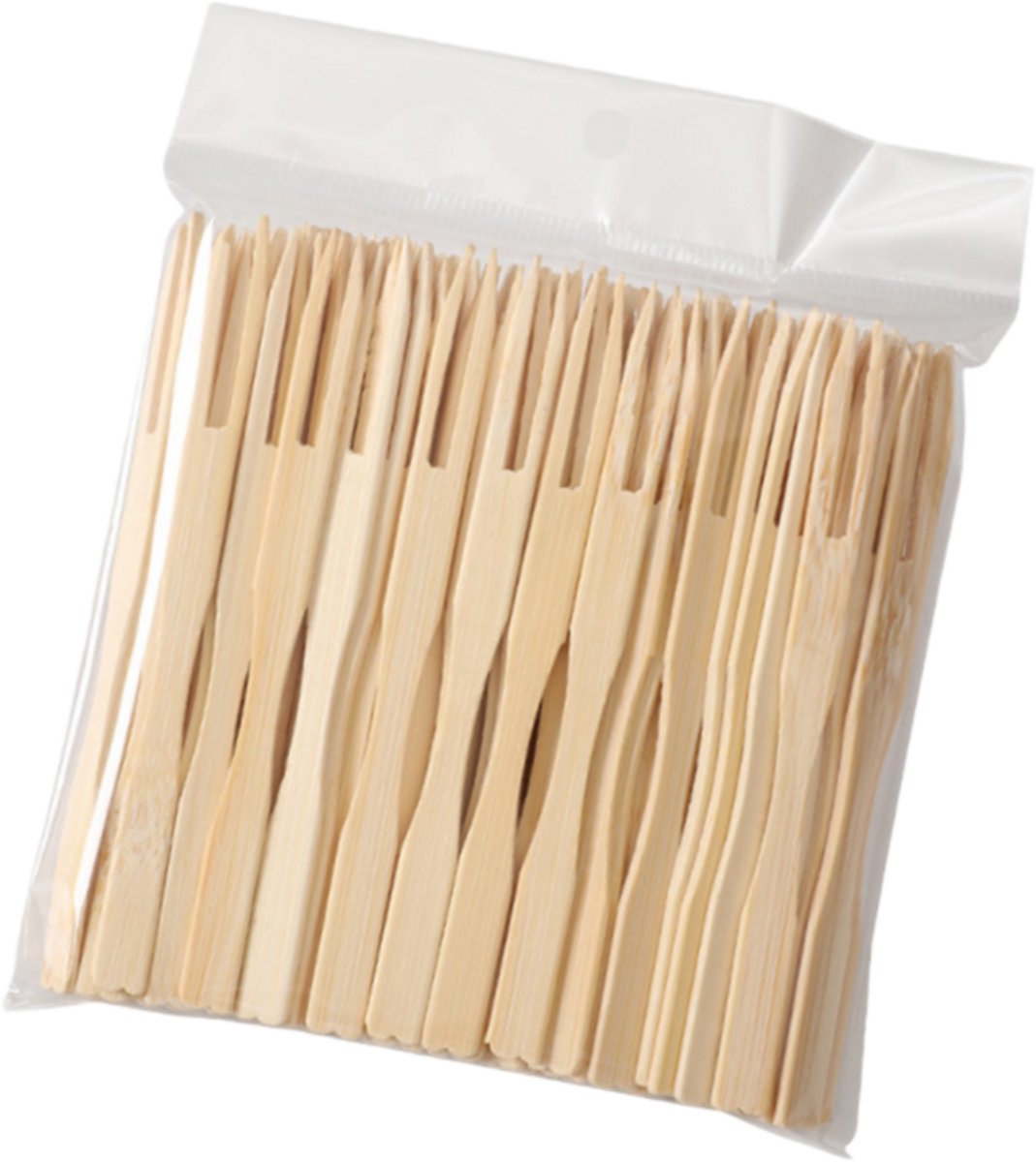 400 stuks - Wegwerp fruitvorkjes van bamboe - Taart- en dessertvorkjes - Fruitspiesjes voor hotels en restaurants - 9 cm - Houtkleur