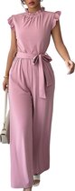 Roze Jumpsuit met Strik - Dames - Mode - Lange Broek
