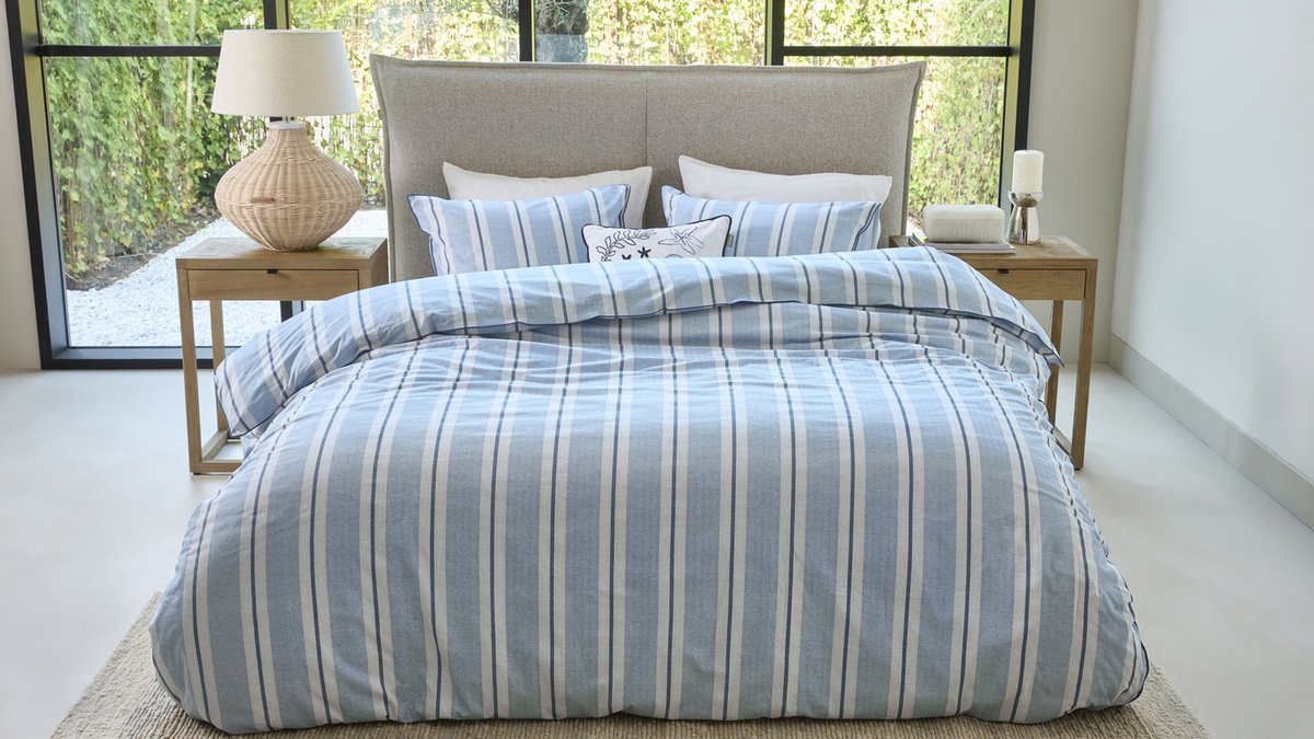 Rivièra Maison Silvan dekbedovertrek - Lits-Jumeaux - 240 x 200/220 cm - Blauw