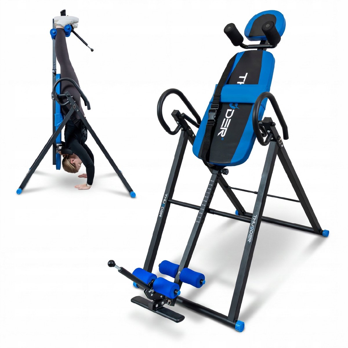 THUNDER BAGGY Inversietafel – Opvouwbare Inversion Table voor Rugtraining en Flexibiliteit – Verstelbare Rugtrainer tot 150 kg – Compact voor Thuisgebruik