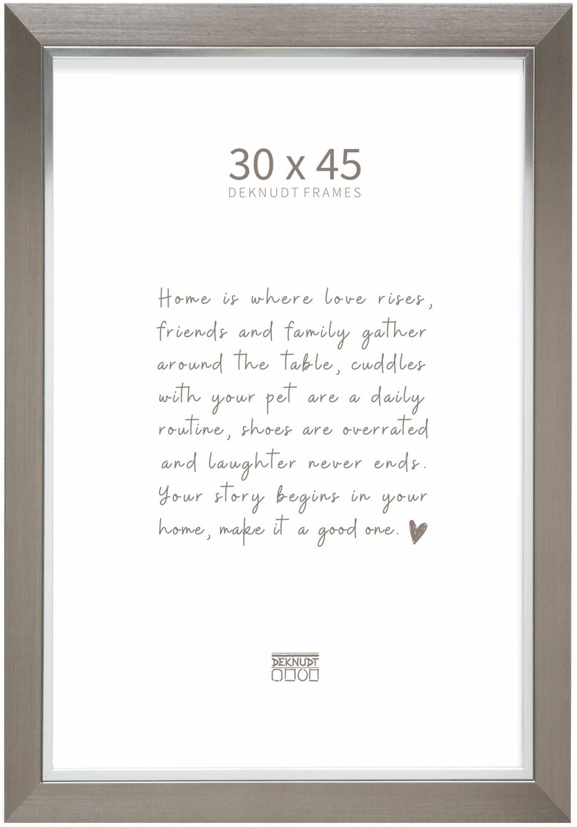 Deknudt Frames fotolijst S45VD1 - zilver met zilverbies - foto 30x45 cm