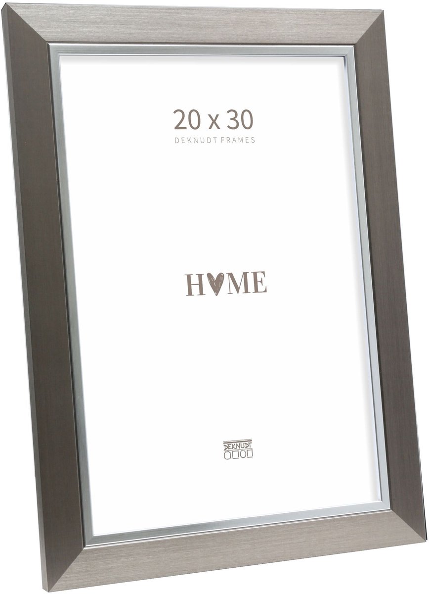 Deknudt Frames fotolijst S45VD1 - zilver met zilverbies - foto 20x30 cm