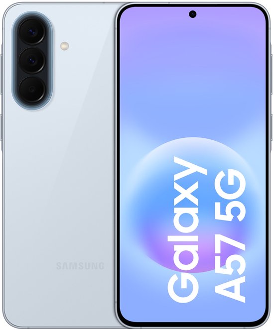 Samsung Galaxy A57 5G smartphone 6,7″ Super AMOLED+ 120Hz, 256GB opslag, 5000mAh batterij, AI camera, Icyblue
