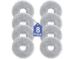 8 Stuks Dweilpads geschikt voor Dreame L10s Pro Ultra, L10s Pro Ultra Heat, L10s Ultra Gen 2 met grof haren - Stofzuiger onderdeel - Dweilpads